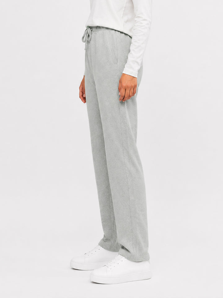 Heather Grey Sporty Regular Fit Knitted Pajama - Women