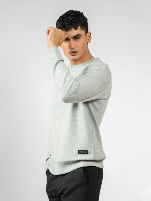 Heather Grey Long Sleeve Crewneck Sweatshirt Brumano Pakistan