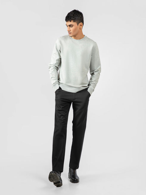 Heather Grey Long Sleeve Crewneck Sweatshirt Brumano Pakistan