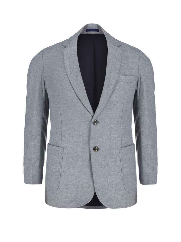 Heather Grey Melange Wool & Cashmere Blended Blazer - Sartoria Brumano Pakistan