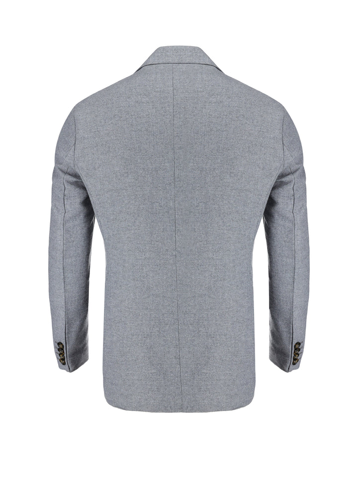 Heather Grey Melange Wool & Cashmere Blended Blazer - Sartoria Brumano Pakistan