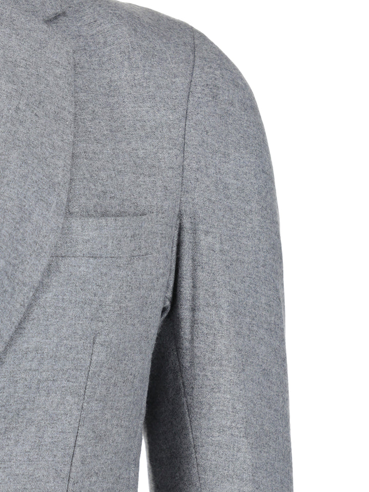 Heather Grey Melange Wool & Cashmere Blended Blazer - Sartoria Brumano Pakistan