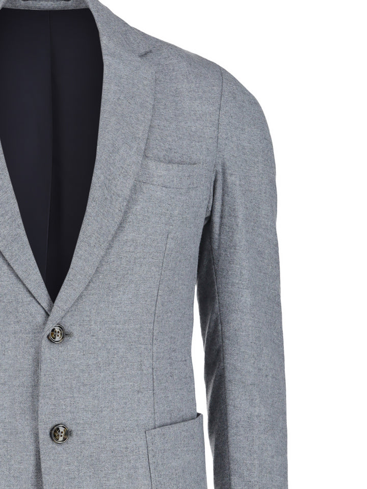 Heather Grey Melange Wool & Cashmere Blended Blazer - Sartoria Brumano Pakistan