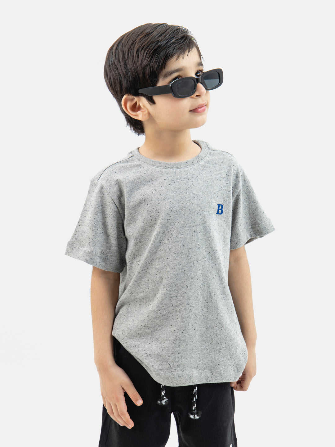 Heather grey neppy cotton casual tee brumano pakistan