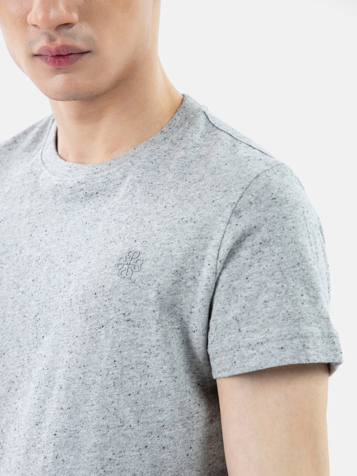 Heather Grey Neppy Crew Neck T-Shirt Brumano Pakistan