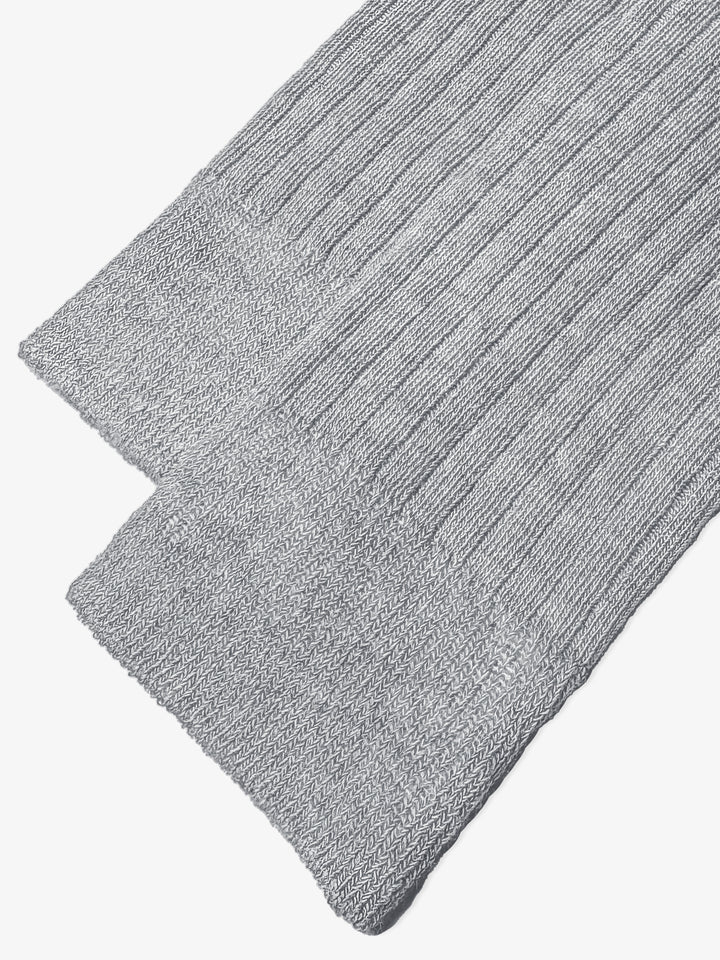 Heather Grey Ribbed Cotton Socks