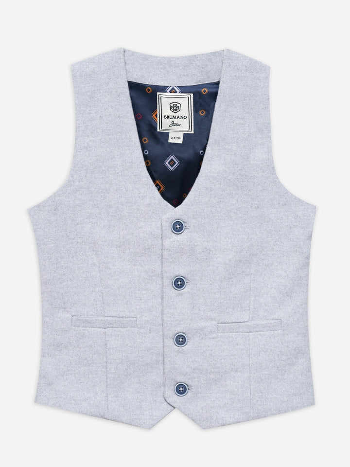 Heather Grey Velvet Formal Vest - Junior