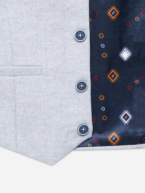 Heather Grey Velvet Formal Vest - Junior
