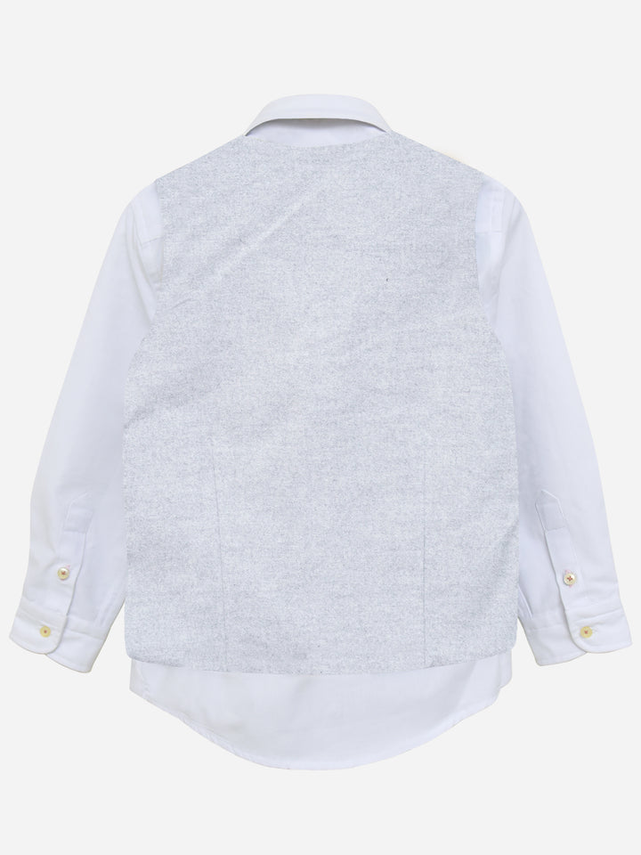 Heather Grey Velvet Formal Vest - Junior