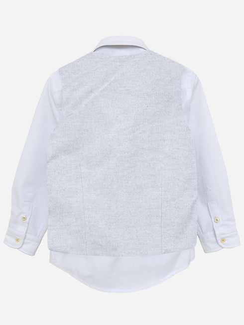 Heather Grey Velvet Formal Vest - Junior