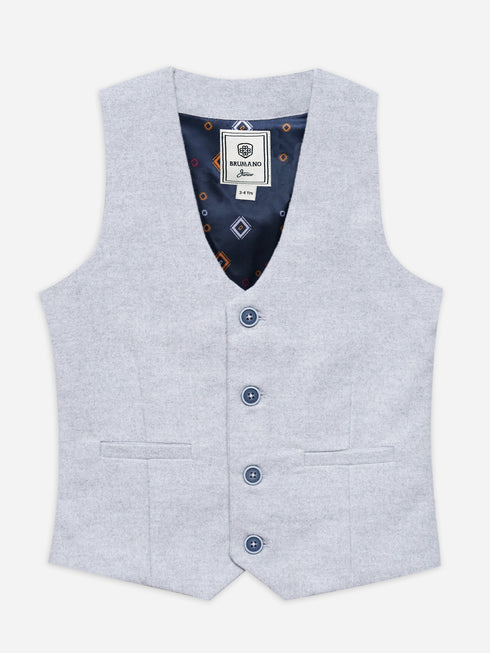 Heather Grey Velvet Formal Vest - Junior