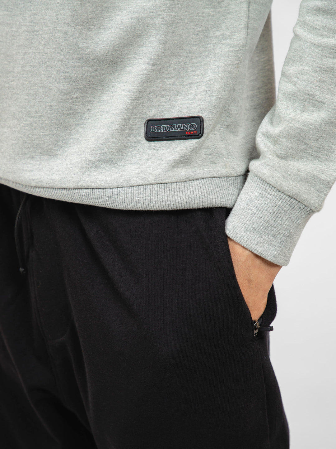 Heather Grey & White Crewneck Sweatshirt Brumano Pakistan