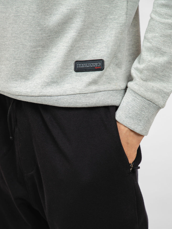 Heather Grey & White Crewneck Sweatshirt Brumano Pakistan