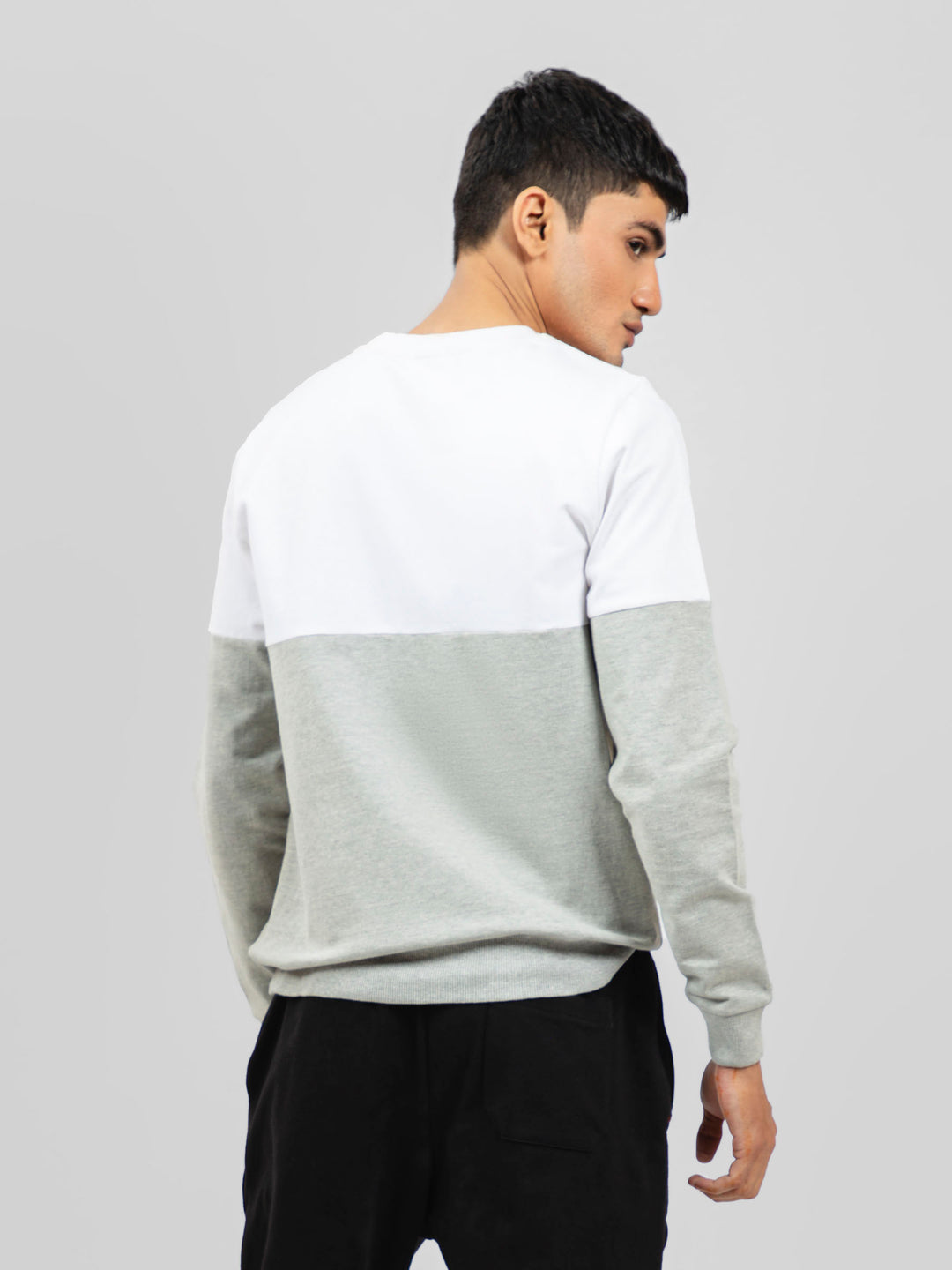 Heather Grey & White Crewneck Sweatshirt Brumano Pakistan