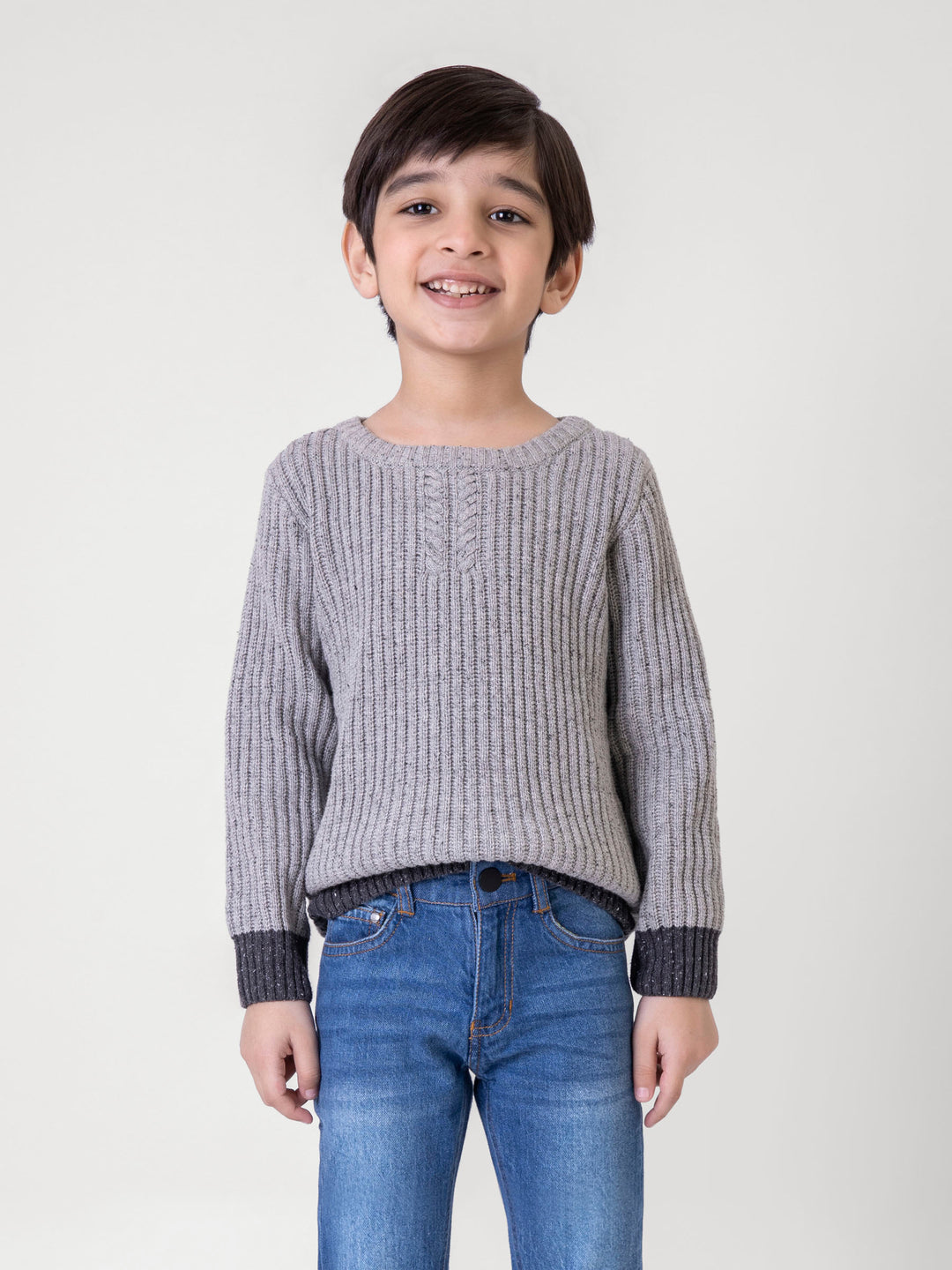 Heatherribbedcrewneckjumperwithneontippingbrumanopakistan2 4be331fc eac3 45f4 80b3 0e8b072d293b