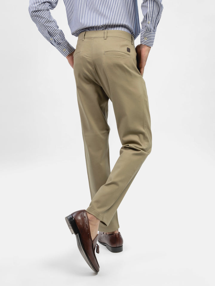 Khaki Structured Casual Fit Chinos Brumano Pakistan