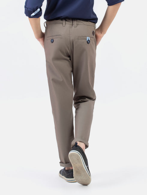 Khaki Taupe Casual Satin Trouser Brumano Pakistan