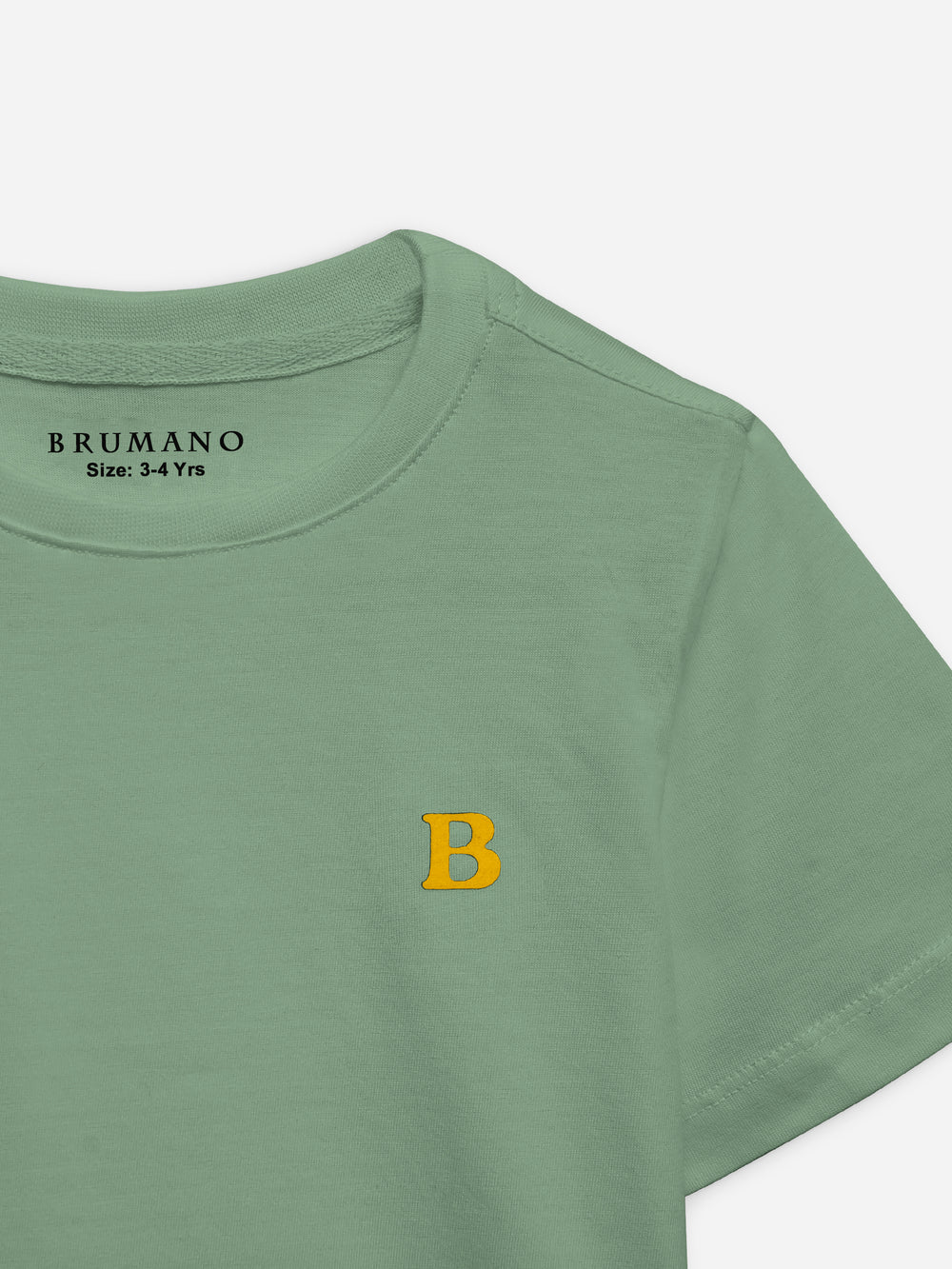 Laurel green 100% cotton casual tee brumano pakistan