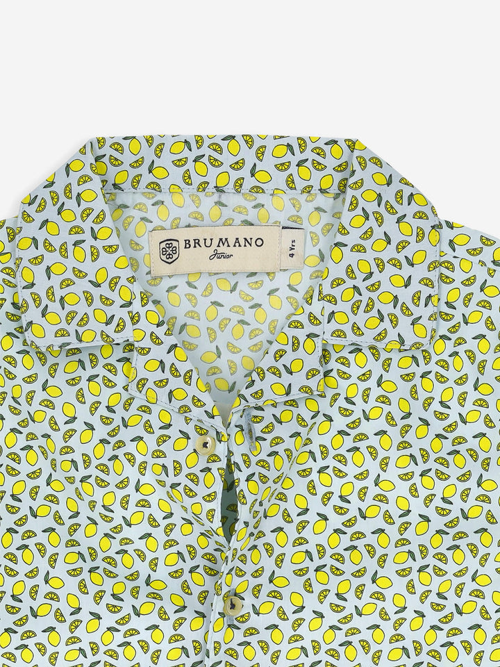 Lemon Printed Cuban Collar Half Sleeve Casual Shirt Brumano Pakistan