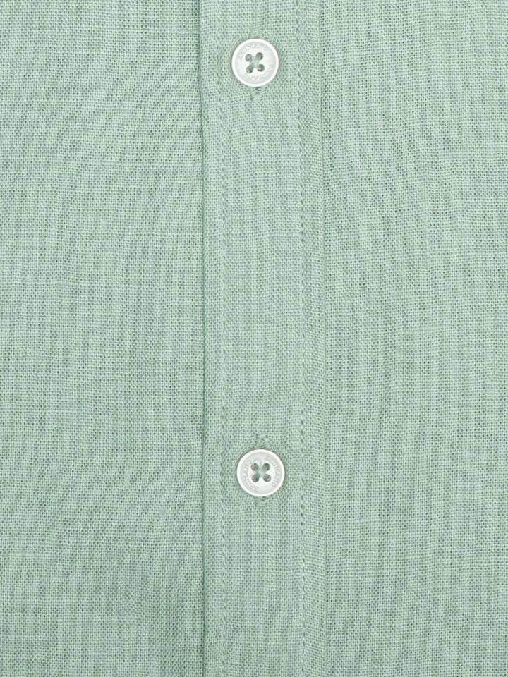 Light Green Linen Blended Shirt