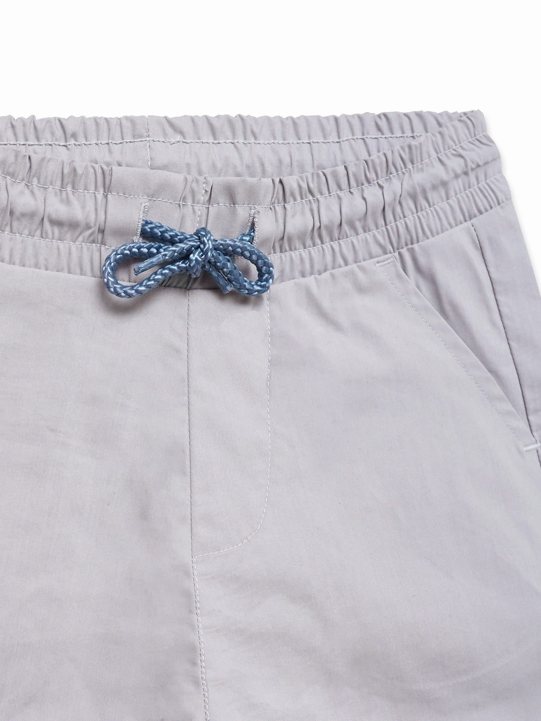 Light Grey Cotton Casual Shorts - Junior