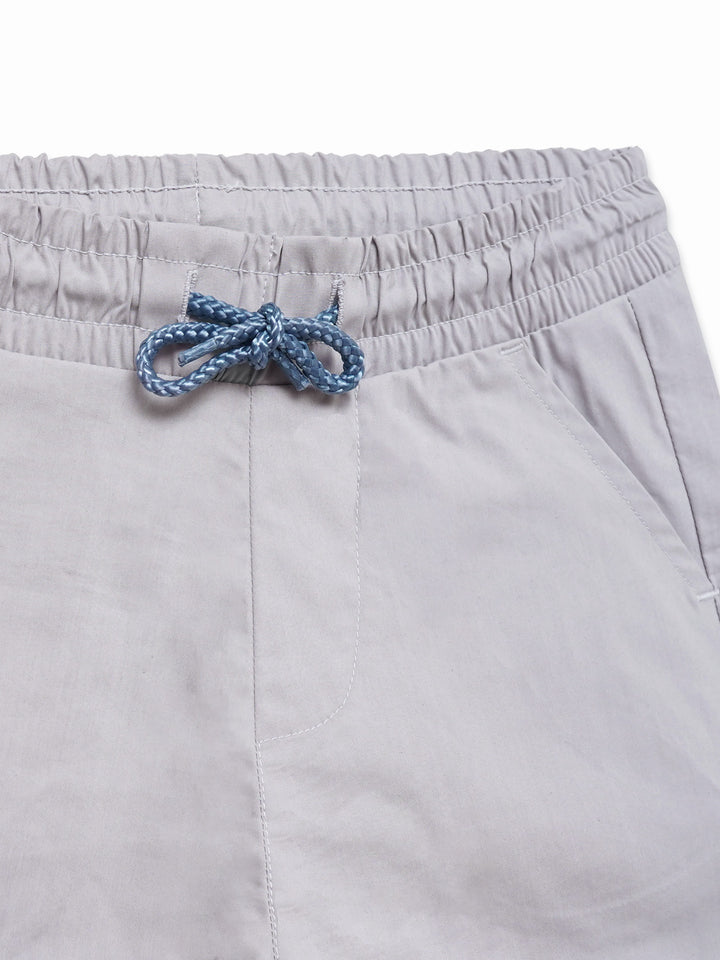 Light Grey Cotton Casual Shorts - Junior