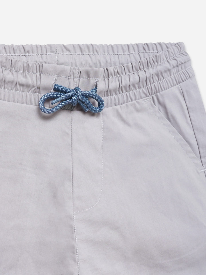 Light Grey Cotton Casual Shorts - Junior