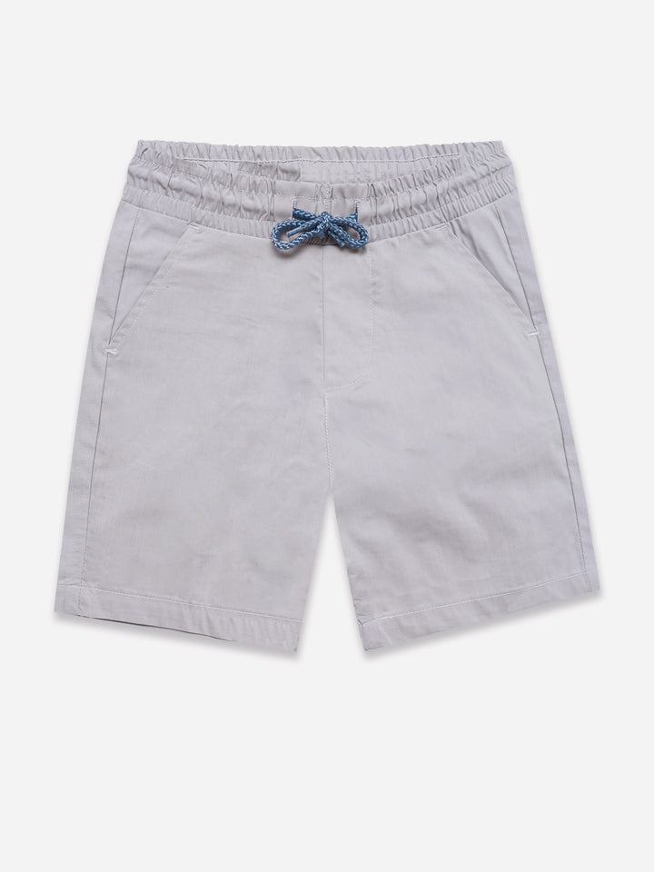 Light Grey Cotton Casual Shorts - Junior