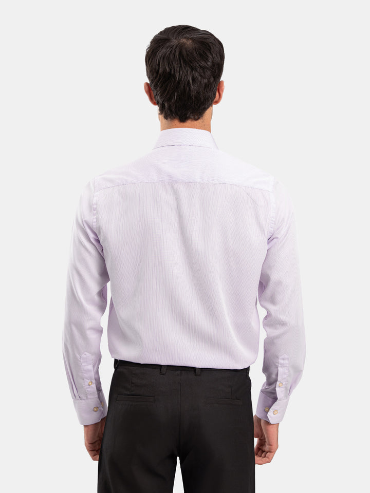 Light Purple Striped Formal Shirt - Luxe