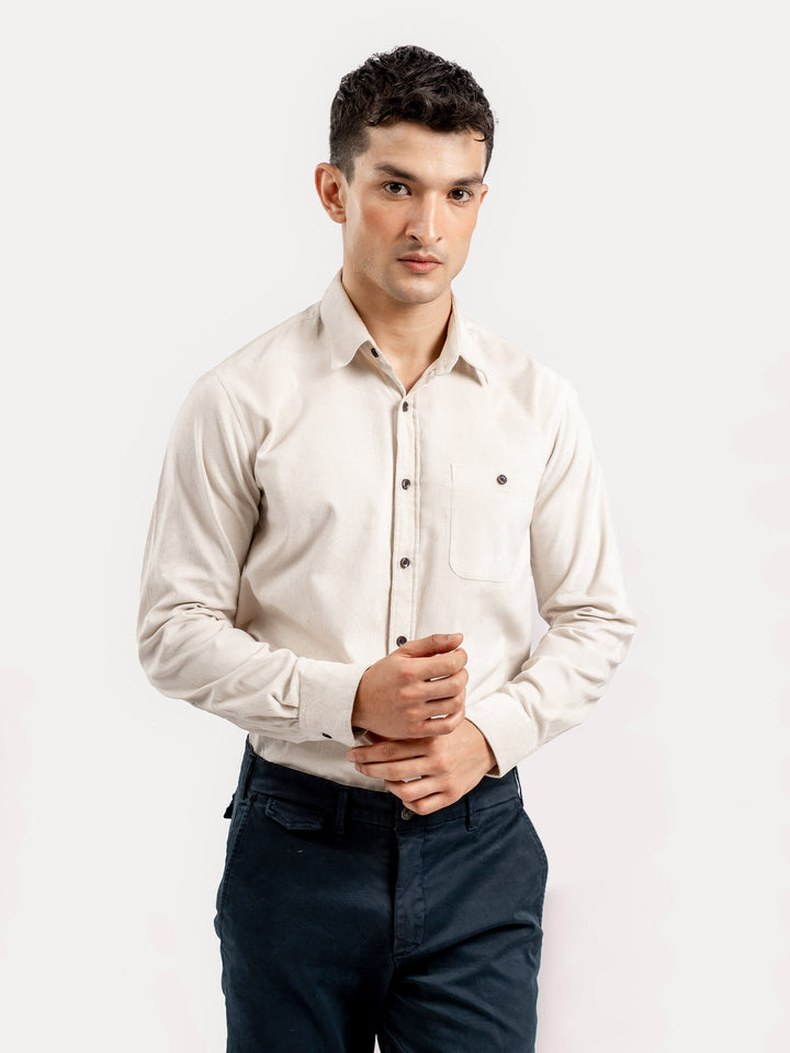 Light Beige Corduroy Shirt