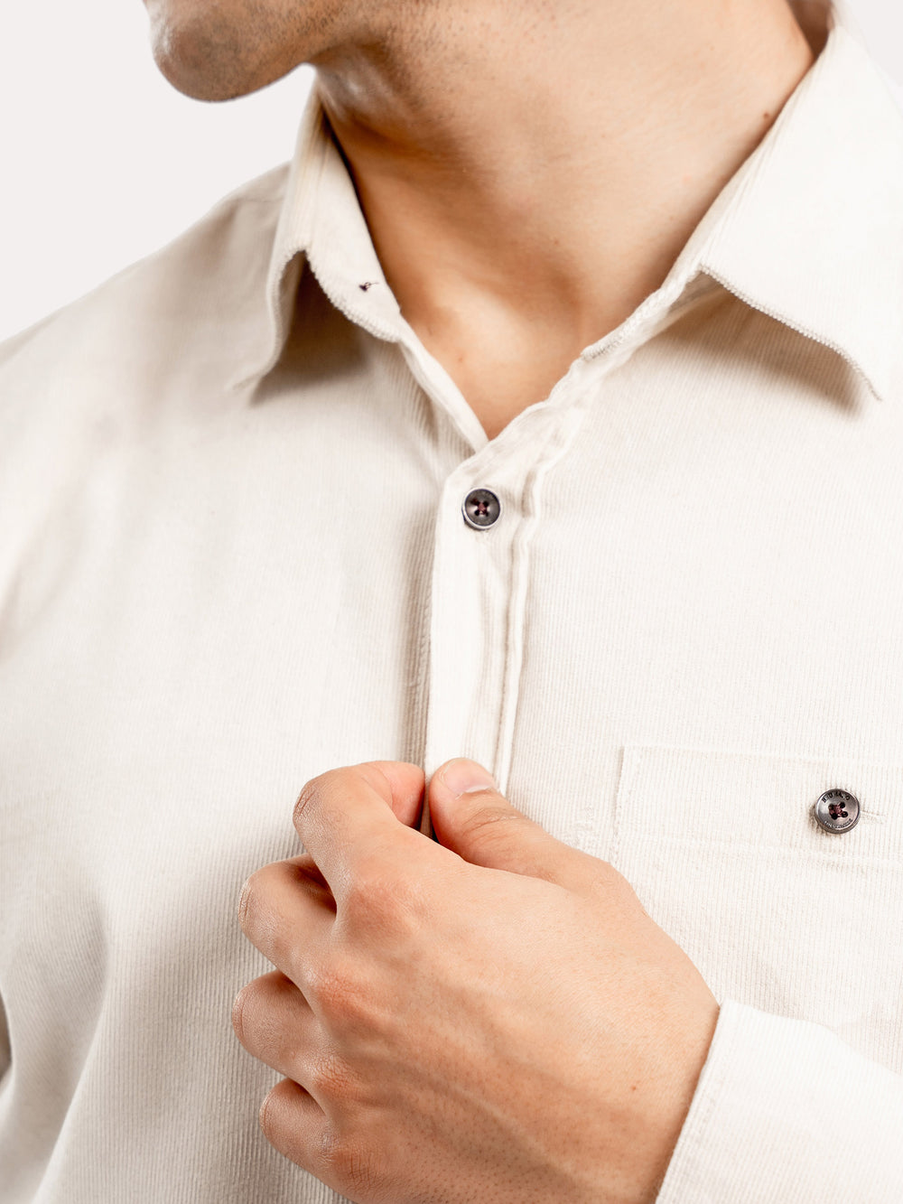 Light Beige Corduroy Shirt