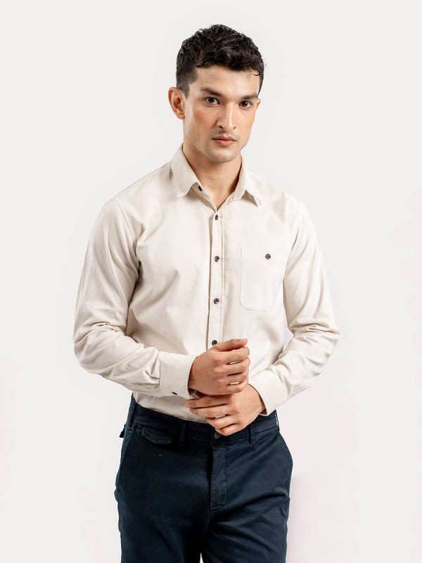 Light Beige Corduroy Shirt