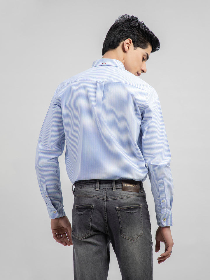 Light Blue Oxford Striped Shirt Brumano Pakistan
