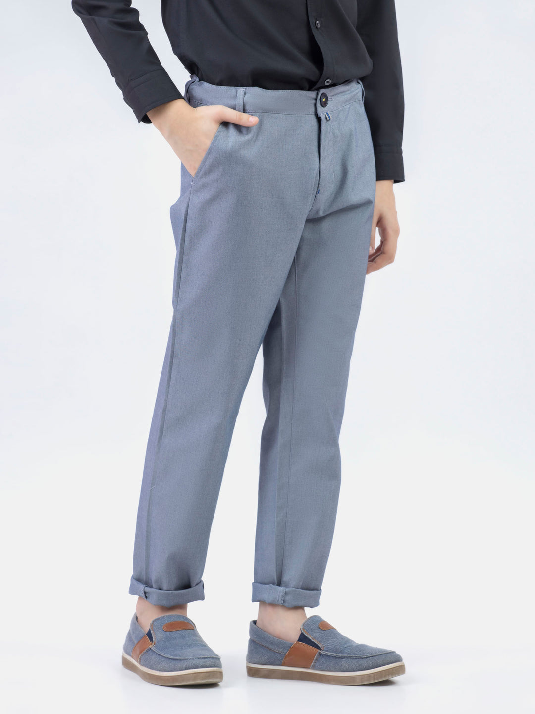 Light blue structured casual trouser brumano pakistan