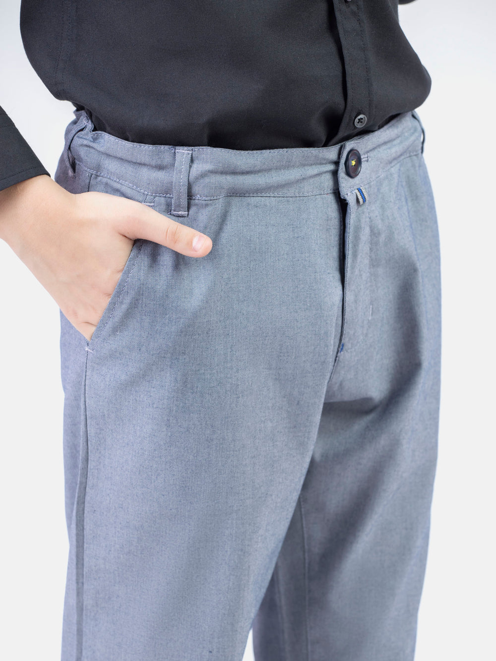 Light Blue Structured Casual Trouser