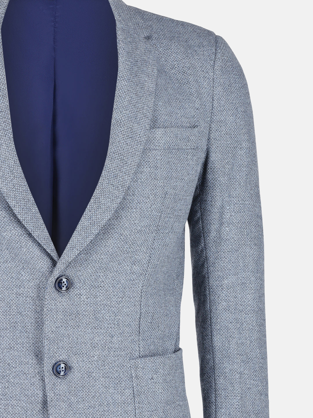 Light Blue & Grey Wool & Cashmere Blazer - Sartoria Brumano Pakistan
