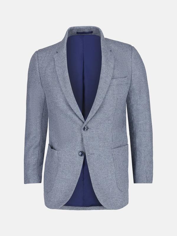 Light Blue & Grey Wool & Cashmere Blazer - Sartoria Brumano Pakistan