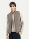 Light Brown Wool Structured Sleeveless Zipper Jacket