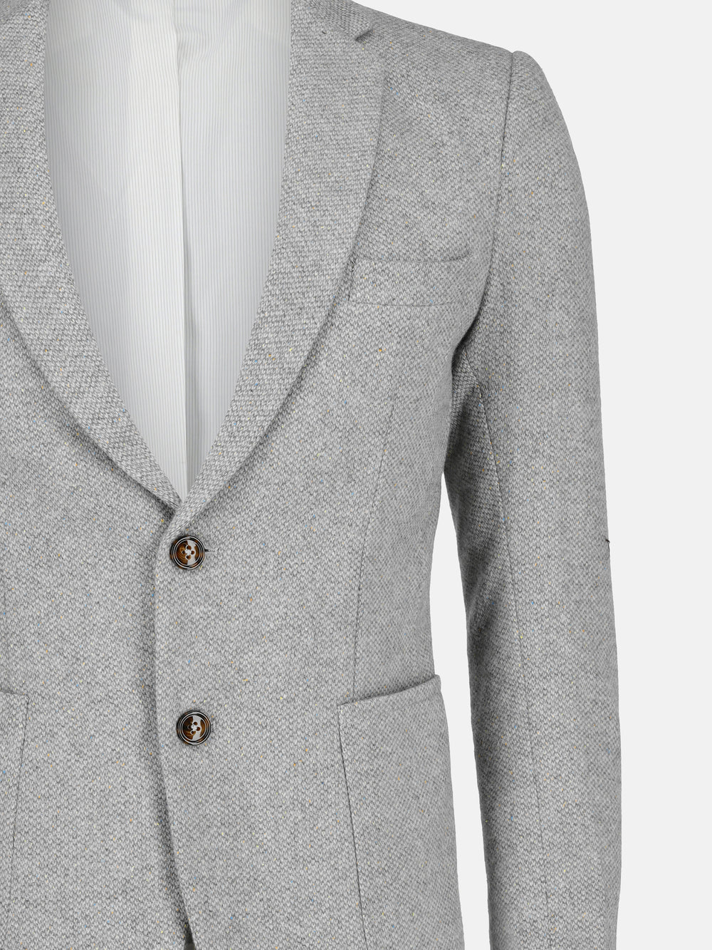 Light Grey Herringbone Cashmere & Wool Blazer - Sartoria