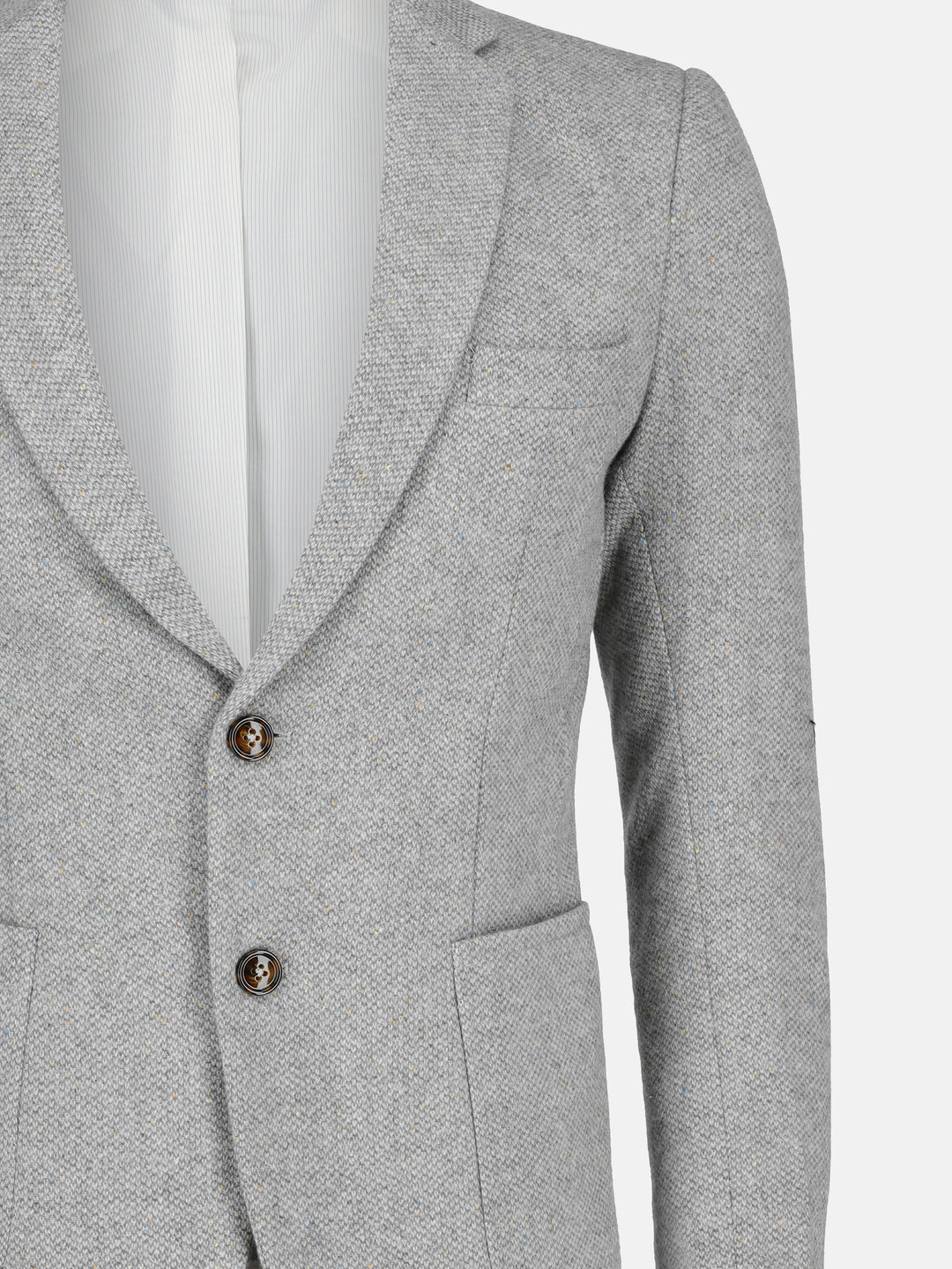 Light Grey Herringbone Cashmere & Wool Blazer - Sartoria Brumano Pakistan