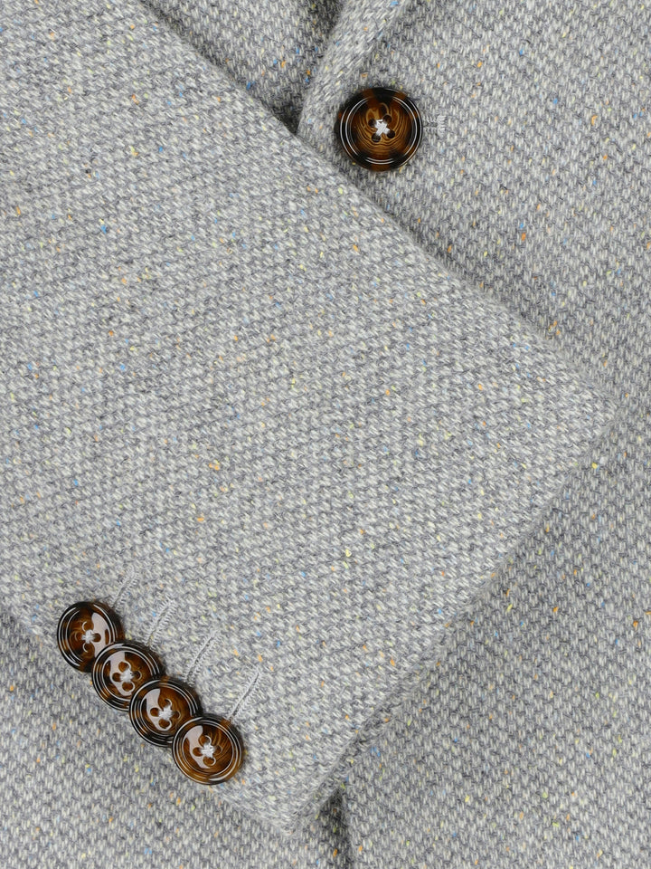 Light Grey Herringbone Cashmere & Wool Blazer - Sartoria Brumano Pakistan