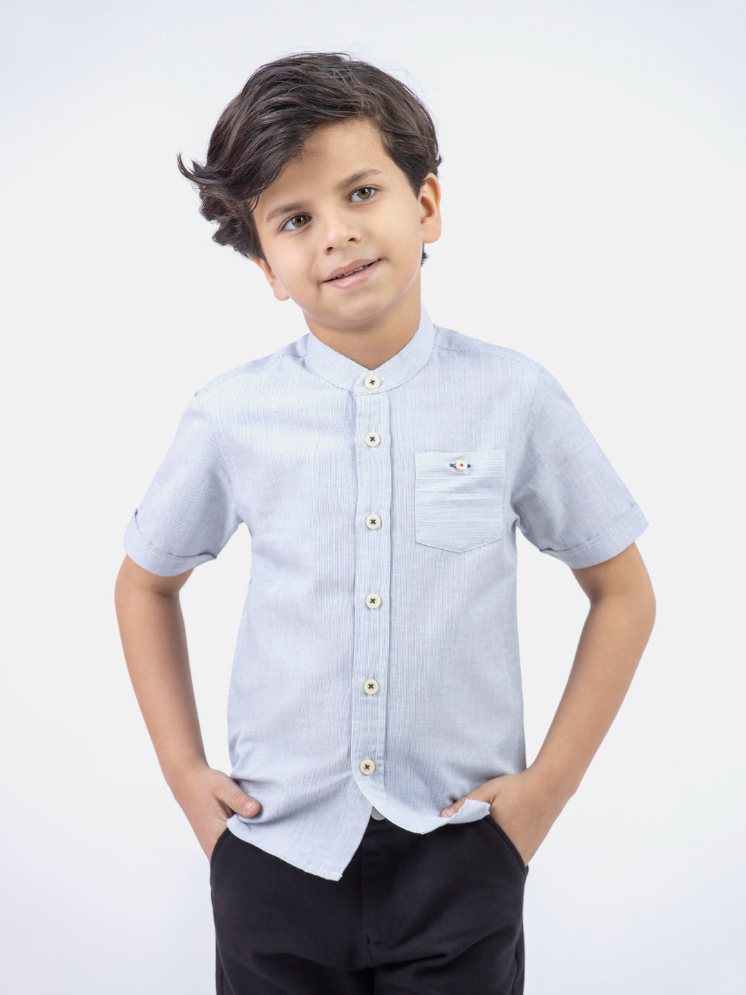 Lightgreystripedmaocollarhalfsleevecasualshirtbrumanopakistan1