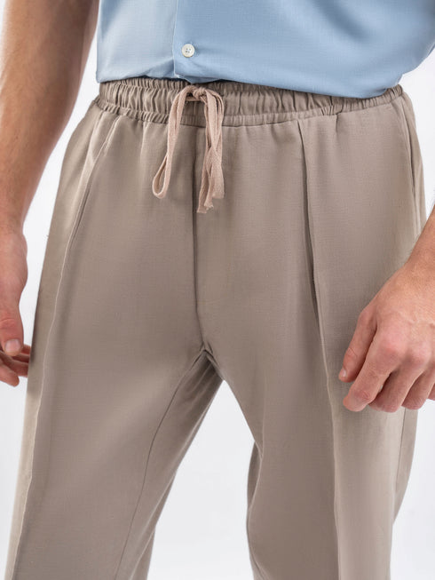 Light Khaki Blended Pajama Trouser