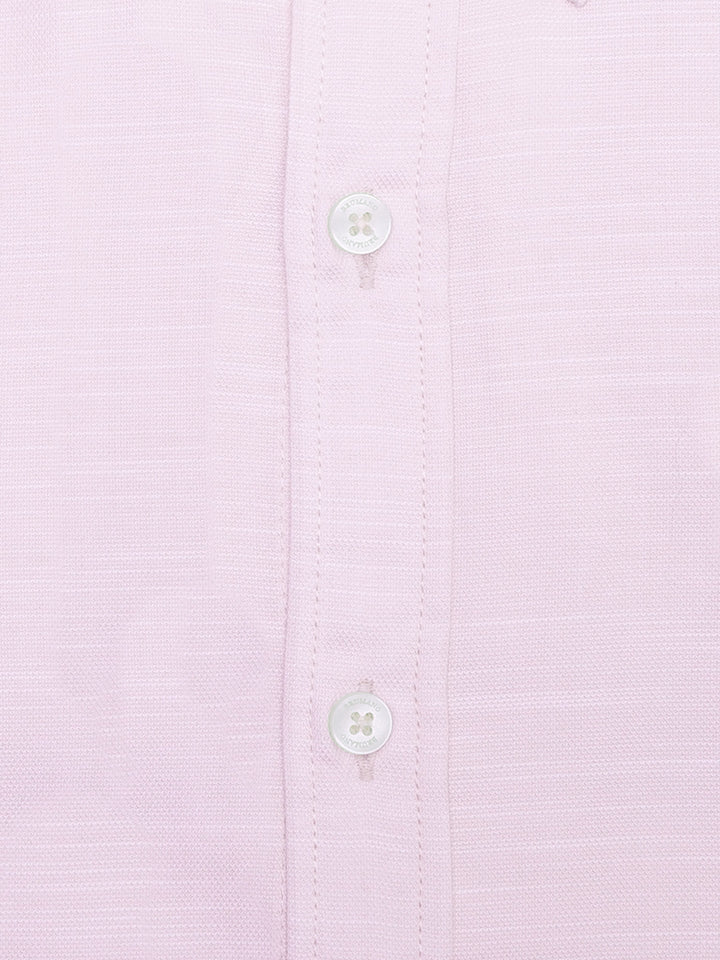 Light Pink Linen Blended Button Down Shirt