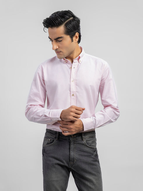 Light Pink Oxford Striped Shirt Brumano Pakistan