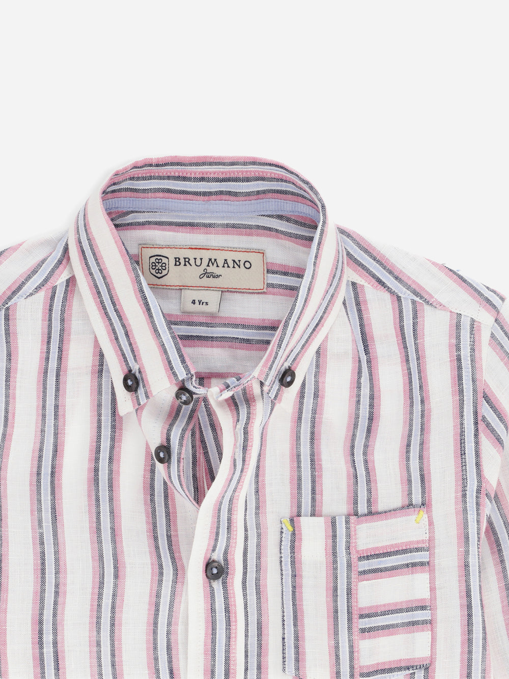 Lilac & Blue 100% Linen Striped Casual Shirt