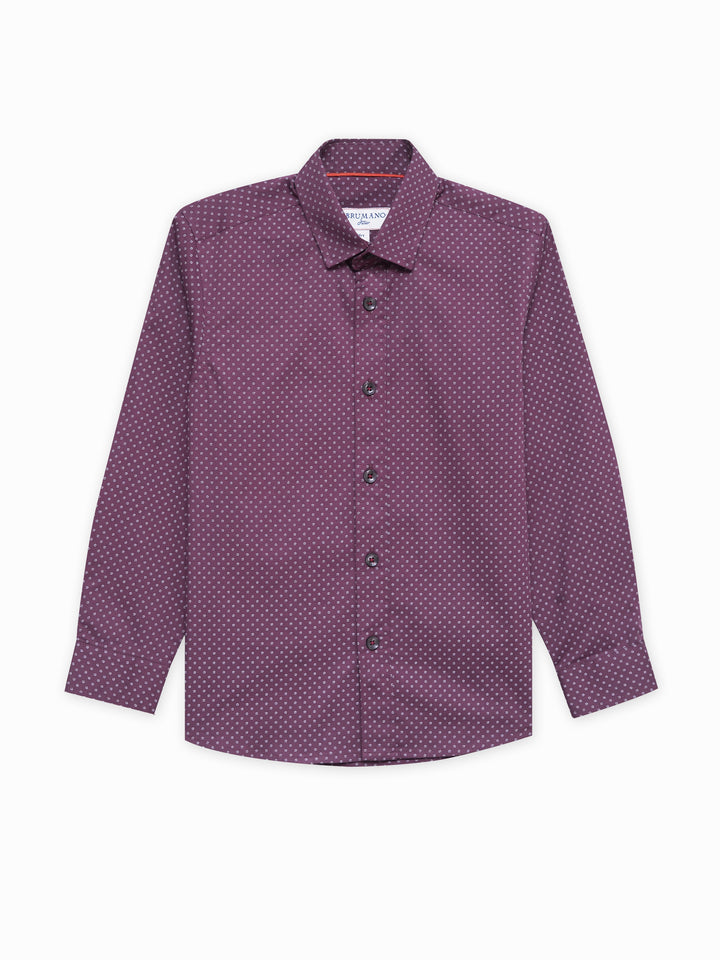 Magenta Printed Casual Shirt - Junior