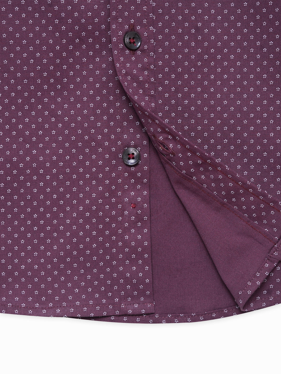 Magenta Printed Casual Shirt - Junior