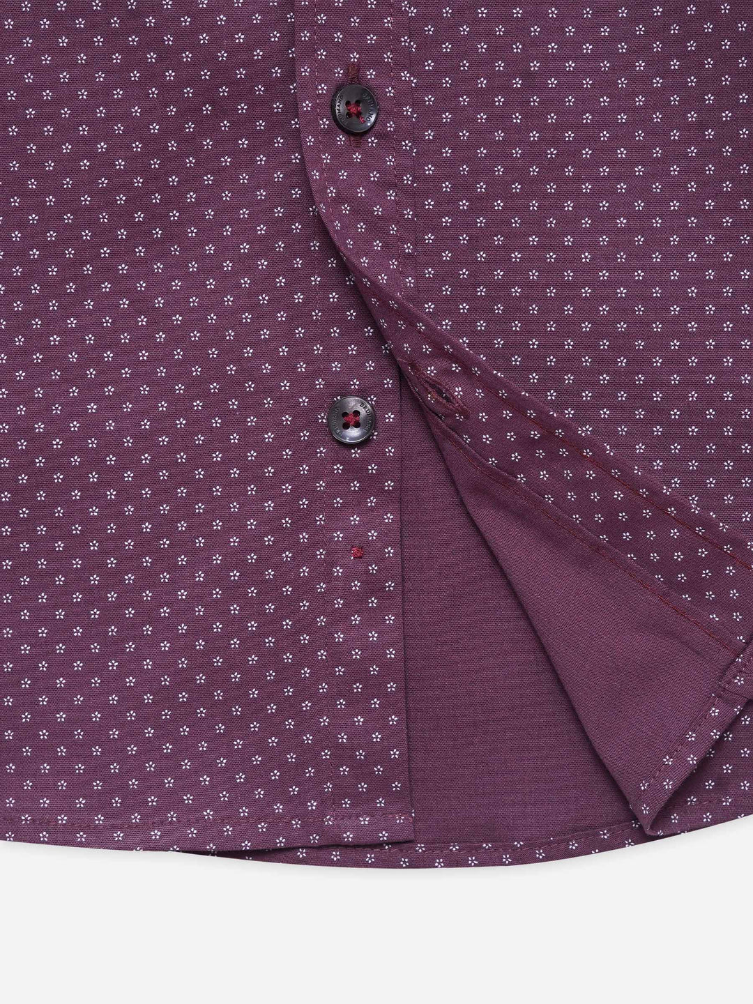 Magenta Printed Casual Shirt - Junior