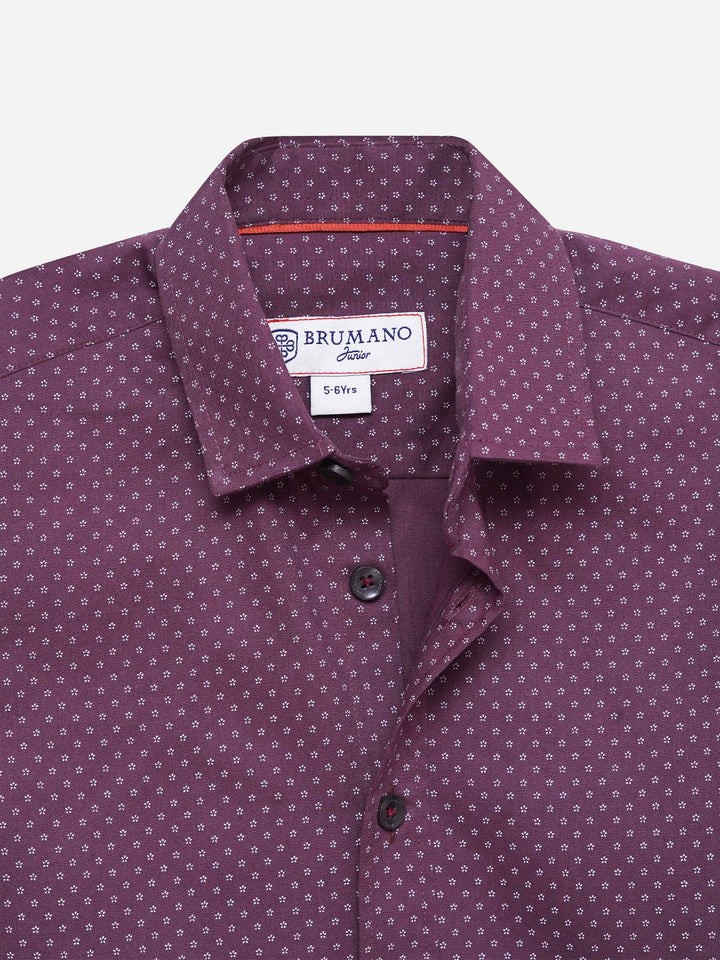 Magenta Printed Casual Shirt - Junior